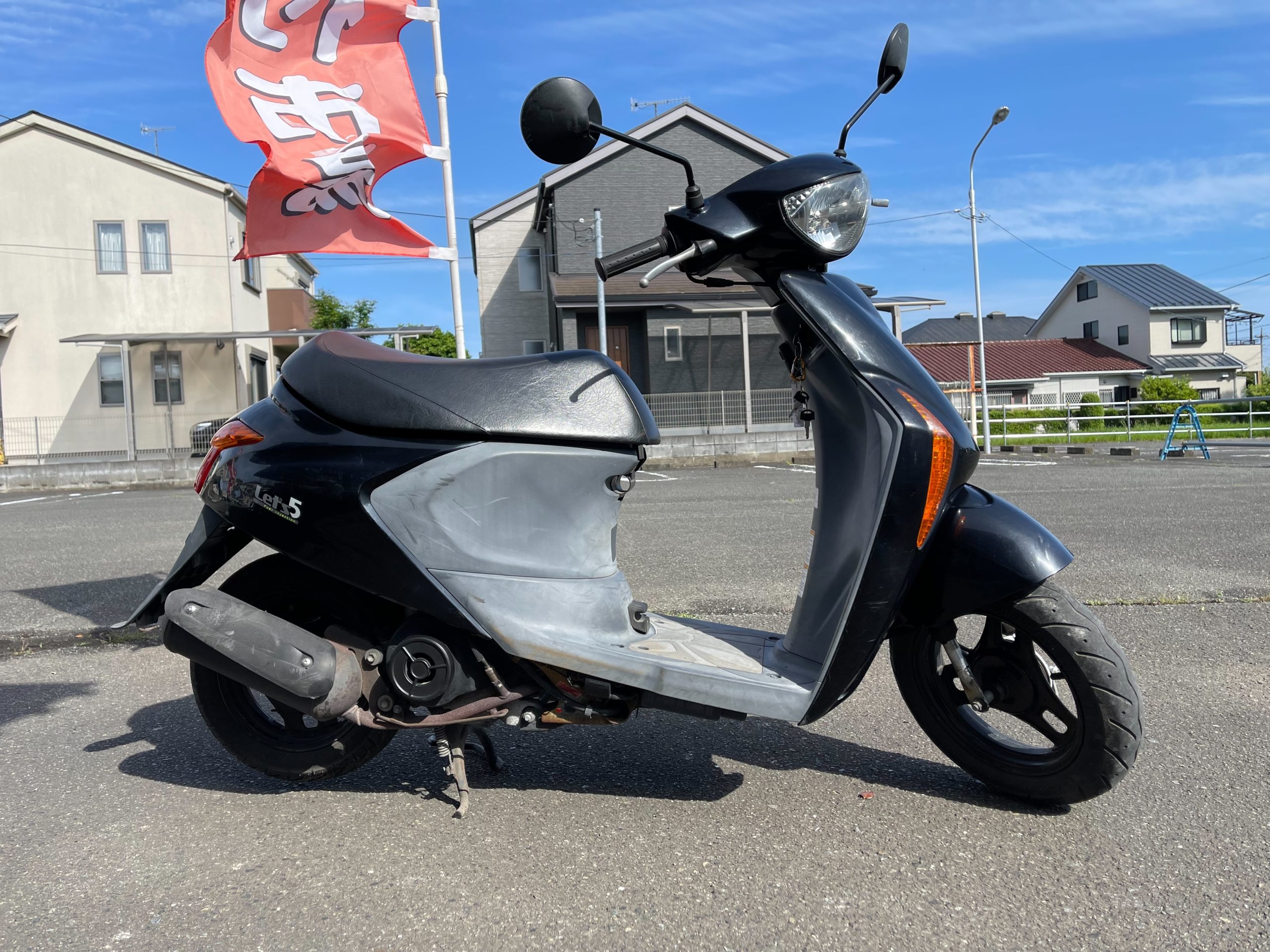 スズキ レッツ2 黒 ブラック 実働車 加速がいい原付※今月限定値下げ 